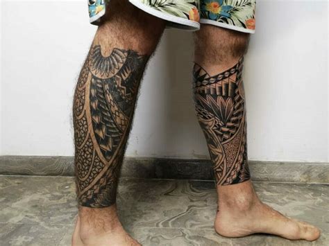 Mens leg tattoo placement