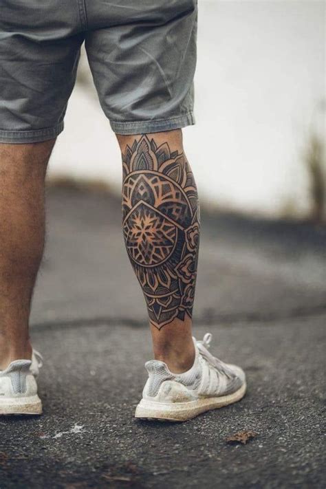 Men's leg tattoos