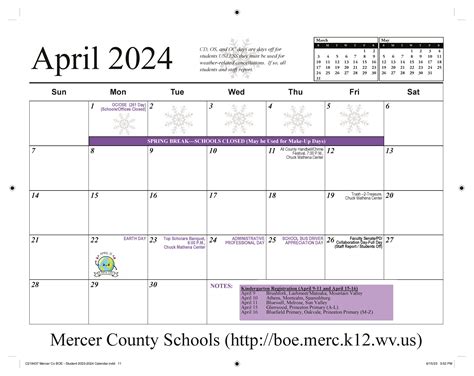 Mercer Academic Dates