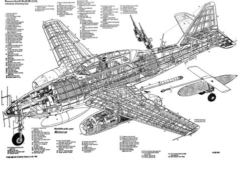 Messerschmitt Me 262 schematic diagram