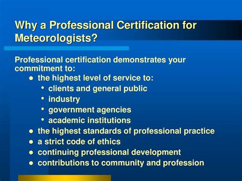 Meteorologist certifications