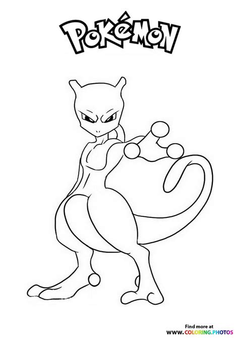 Mewtwo coloring page for psychic-type fans