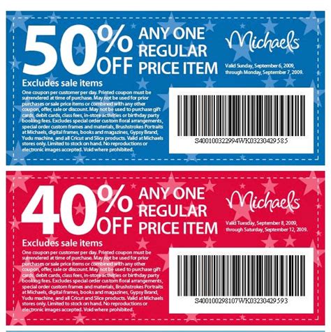 Description of Michaels Coupon 2