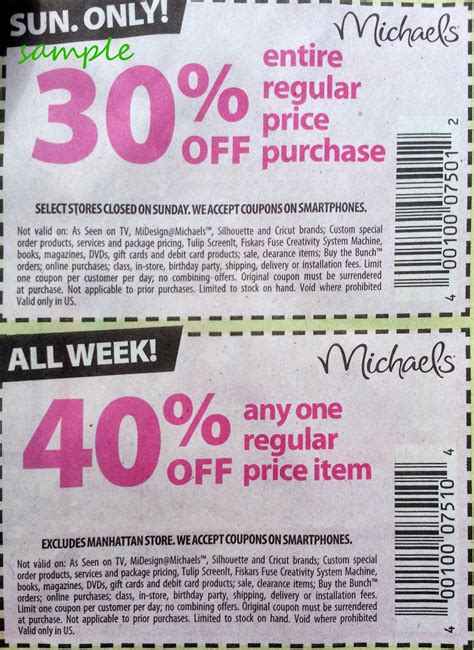 Michaels coupon for DIY projects