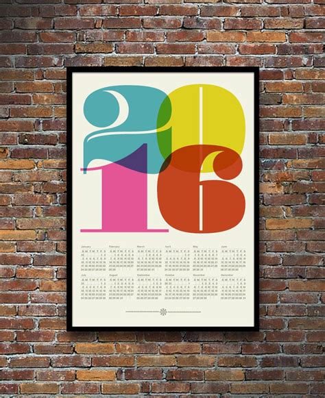 Mid century calendar typography