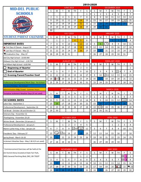 Mid Del Schools Calendar Conclusion