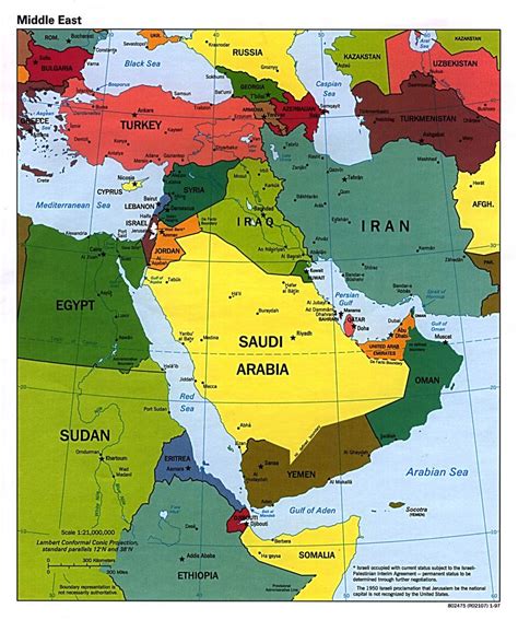 A map of the Middle East region