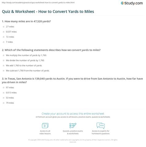 Mile to Yards Conversion Quiz Image 10