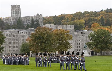 Aerial view of a military academy campus