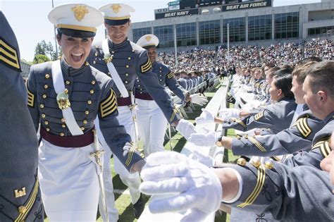 Graduates of a military academy in uniform