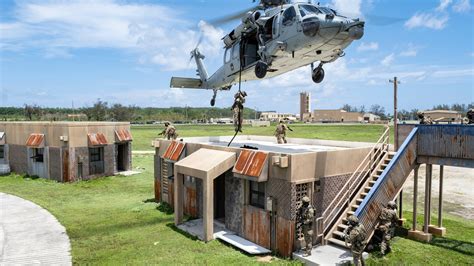 Aerial view of a military base