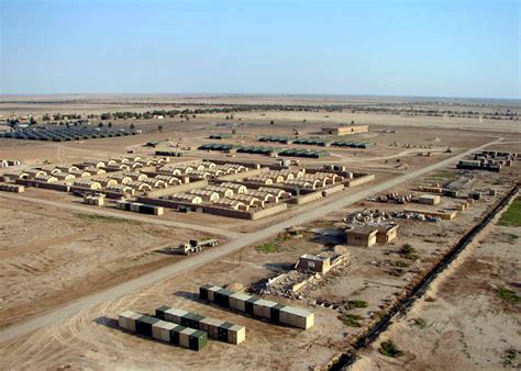 Aerial view of a large military base