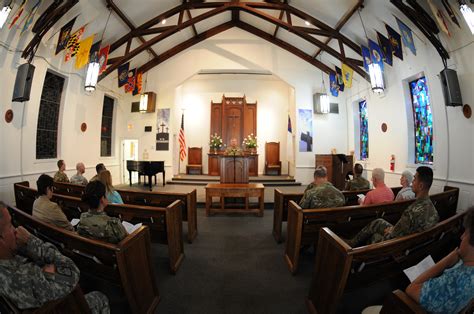 Military Chaplain in chapel