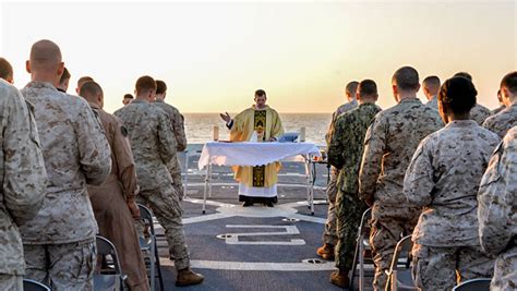 Military Chaplain leading worship