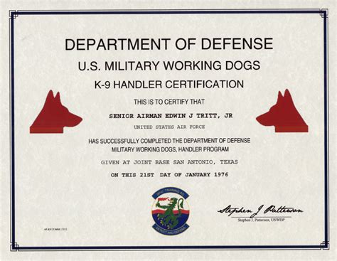 Military Dog Handler Certification