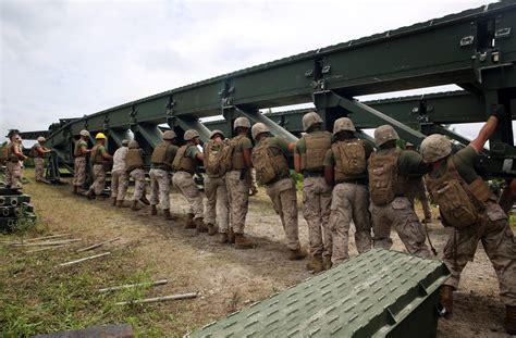 Military Engineers Building Bridge