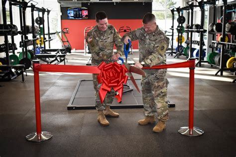 The staff at a military fitness center