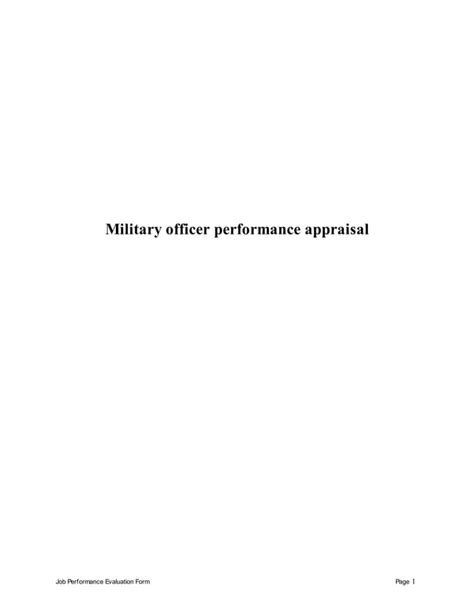 Military Officer Performance