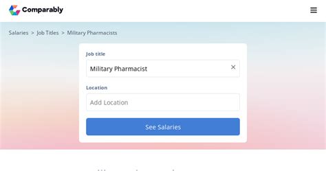 Military Pharmacist Salary Comparison