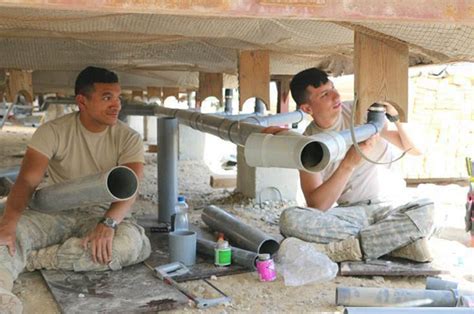 Military Plumber at Work