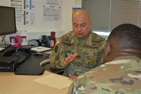 Military school students engaging in career counseling