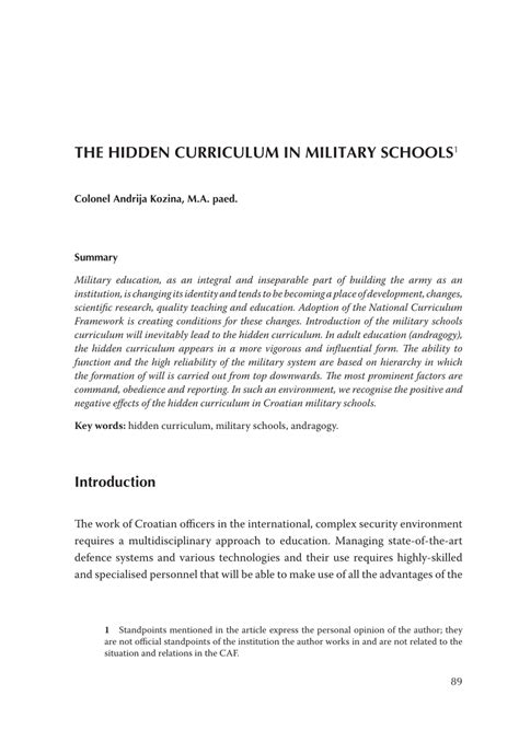 Military school curriculum is rigorous and challenging