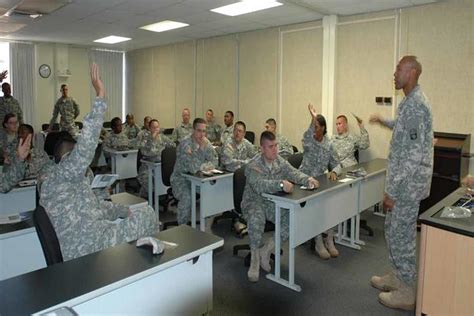 Military school students interacting with each other