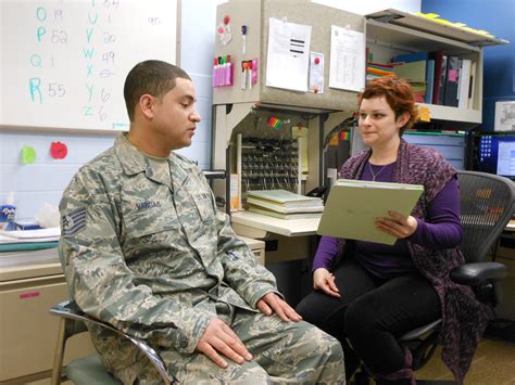 Military social worker working on a military base