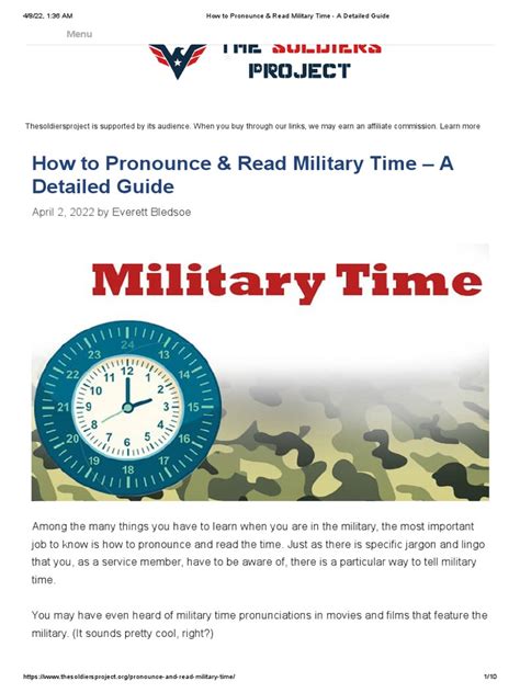 Military Time Pronunciation Guide