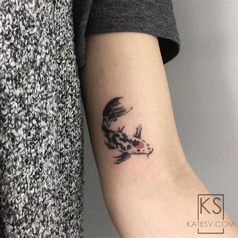 Minimalist koi fish tattoo design