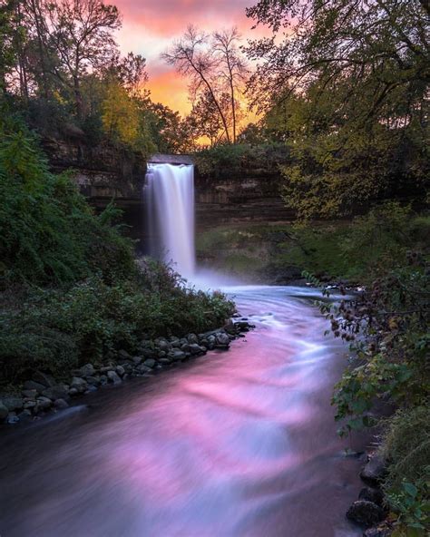 Sunset at Minnehaha Falls