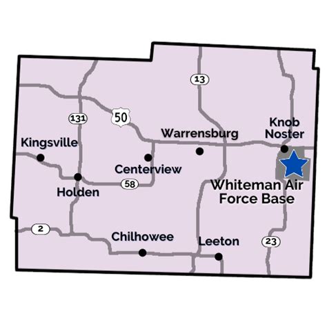 Map of Missouri highlighting the Air Base location