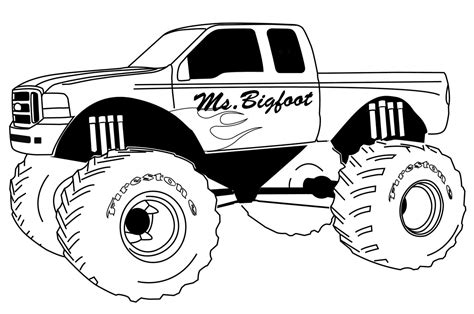 Monster truck coloring for kids