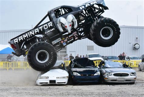 Monster truck crushing cars