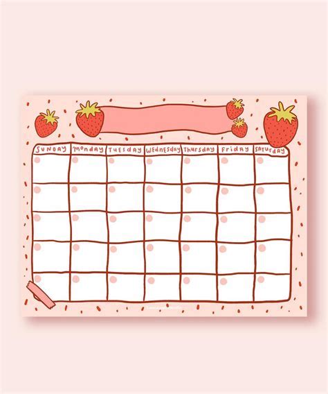 Monthly calendar with stickers and washi tape