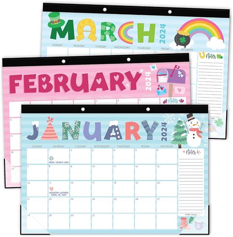 Monthly large desk calendars