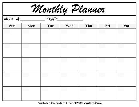 Monthly planner