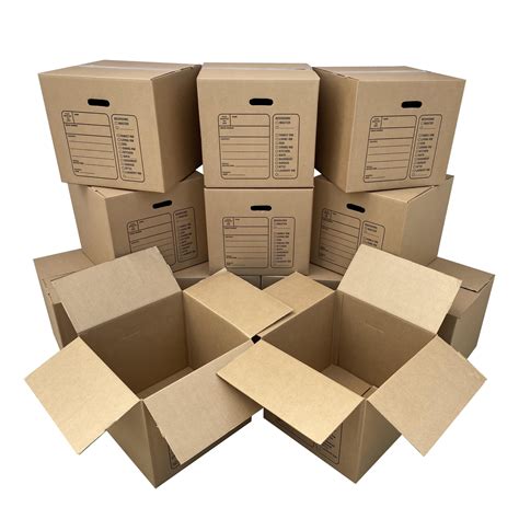 A person surrounded by moving boxes