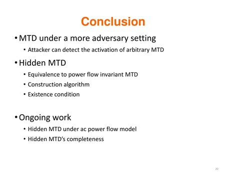 MTD conclusion