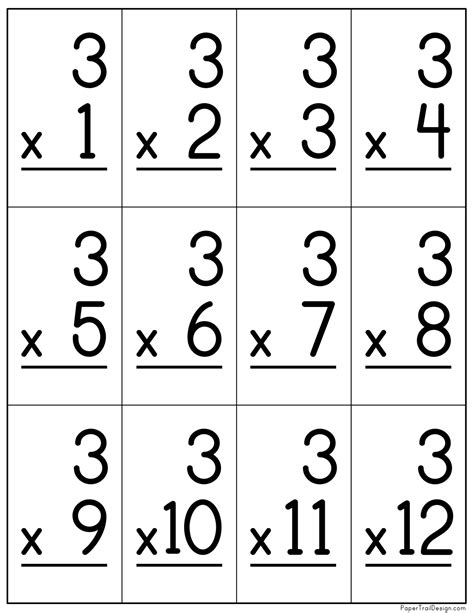 Multiplication flashcard 3