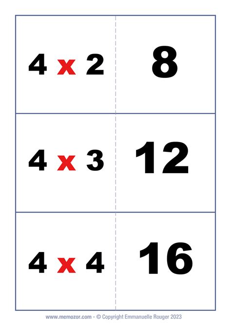 Multiplication flashcard 4