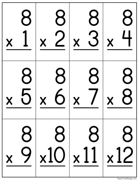 Multiplication flashcard 8