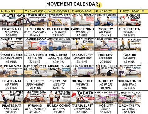 Music and Movement Calendars