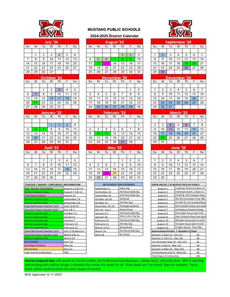 Mustang Schools Calendar Academic Achievements