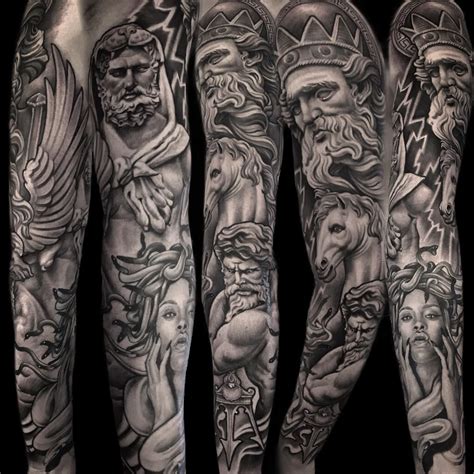 Mythological Male Sleeve Tattoos