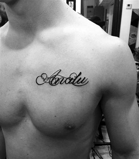 Name tattoos on chest