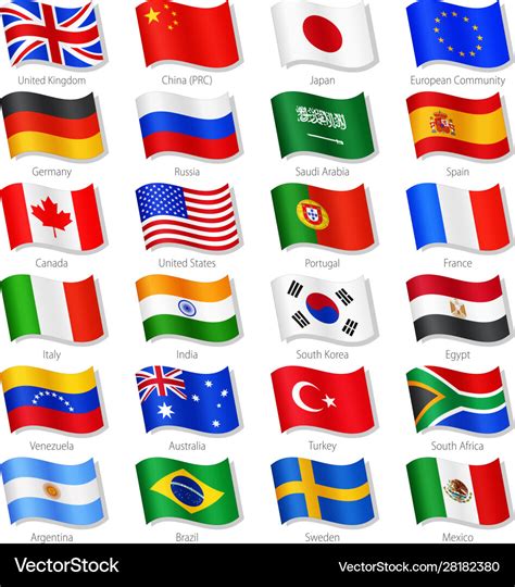 National flags from around the world