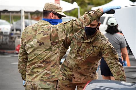 National Guard troops participating in a community event