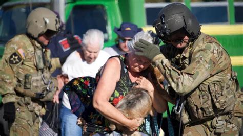 National Guard troops responding to a natural disaster