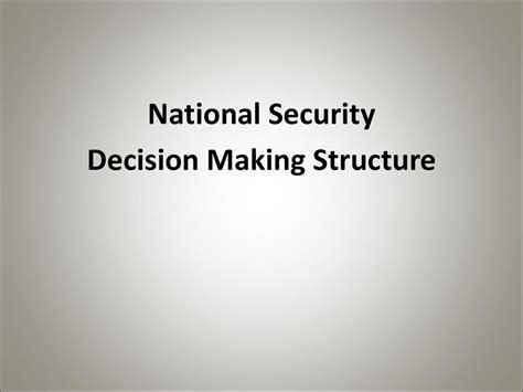 National Security Decisions